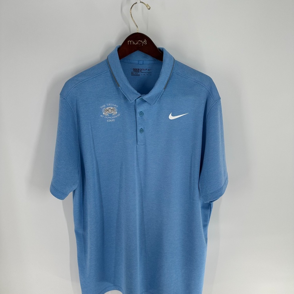 Nike Dri-Fit Golf The Cedars Dungeness Staff Polo Shirt Carolina Blue Size XXL